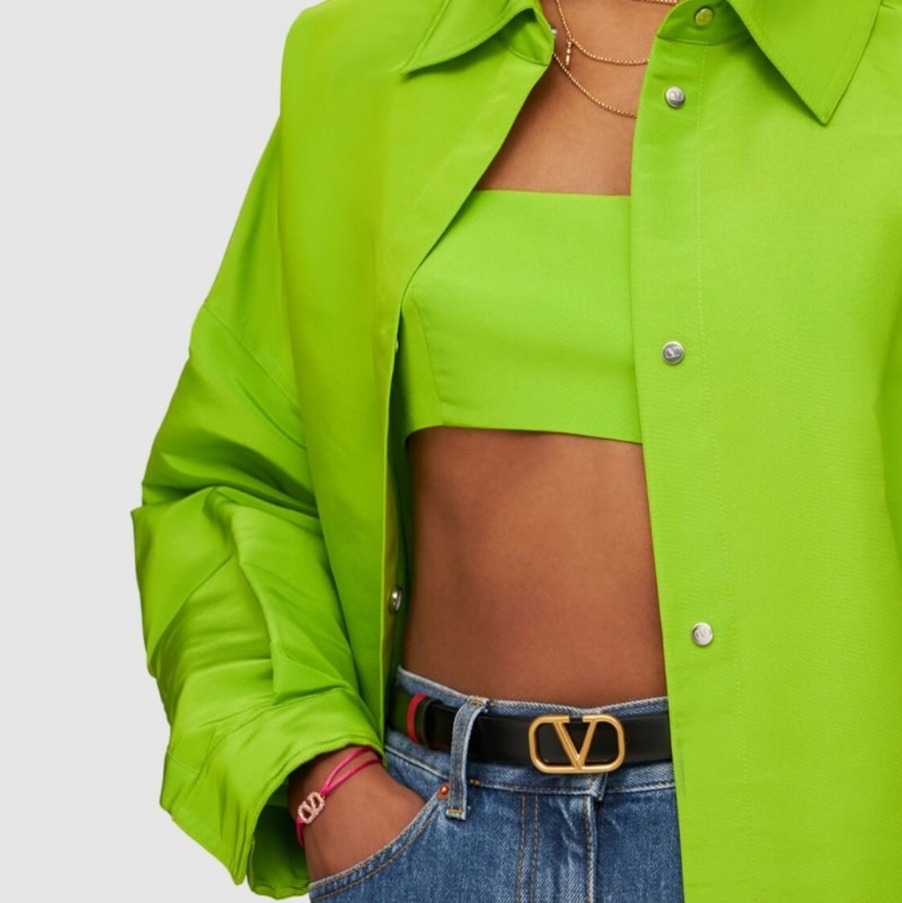 ☆NWT☆ Valentino Garavani 2cm V Logo Signature leather belt 90 CM - Picture 2 of 4